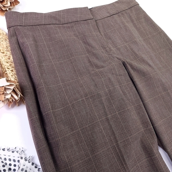 New JM Collection Brown Plaid Wide Leg Business Slacks Sz 14 - Picture 4 of 10